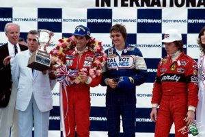 Eddie Cheever podium Belgique 1982