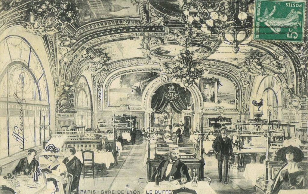 buffet de la gare train bleu